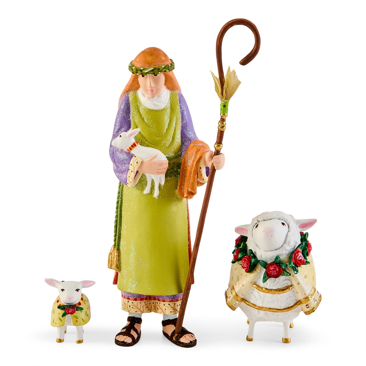 Patience Brewster Nativity Shepherd & Sheep Figures