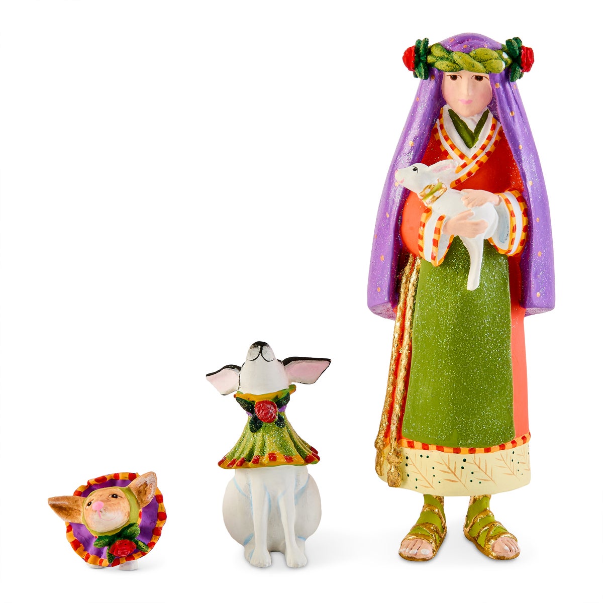 Patience Brewster Nativity Shepherdess with Dog Figures - Image 6
