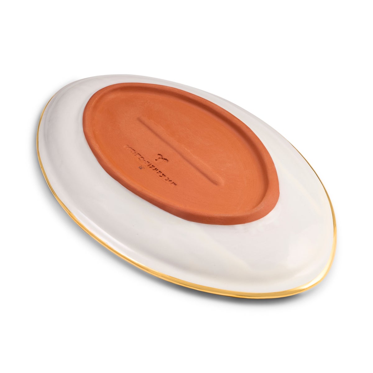 Red Check Ceramic Football Platter - Image 4