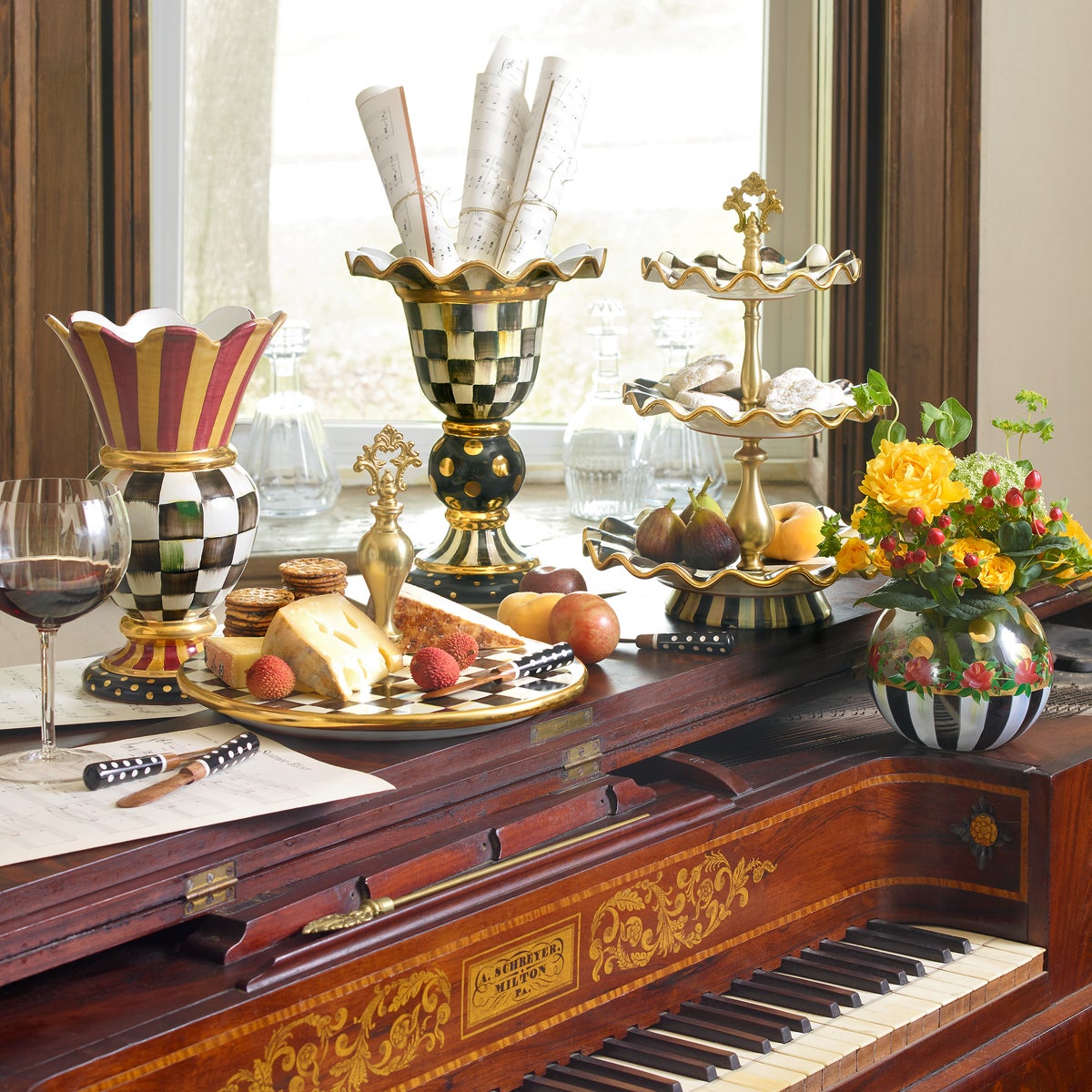 Courtly Check Ceramic Three Tier Sweet Stand - Image 2
