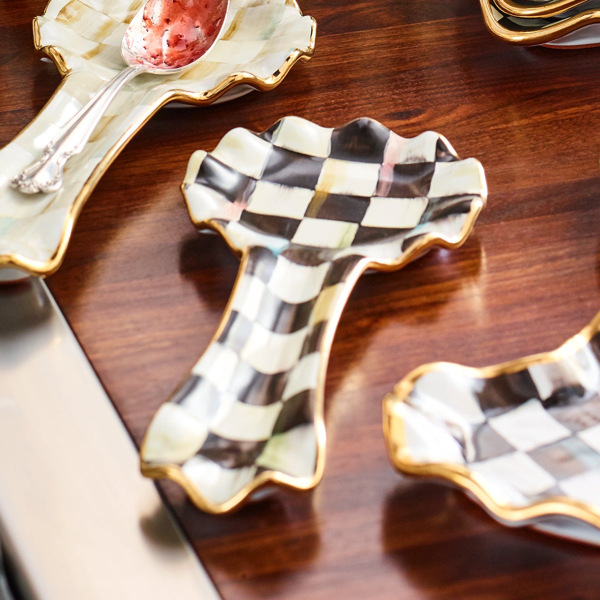 Courtly Check Ceramic Spoon Rest - Image 6
