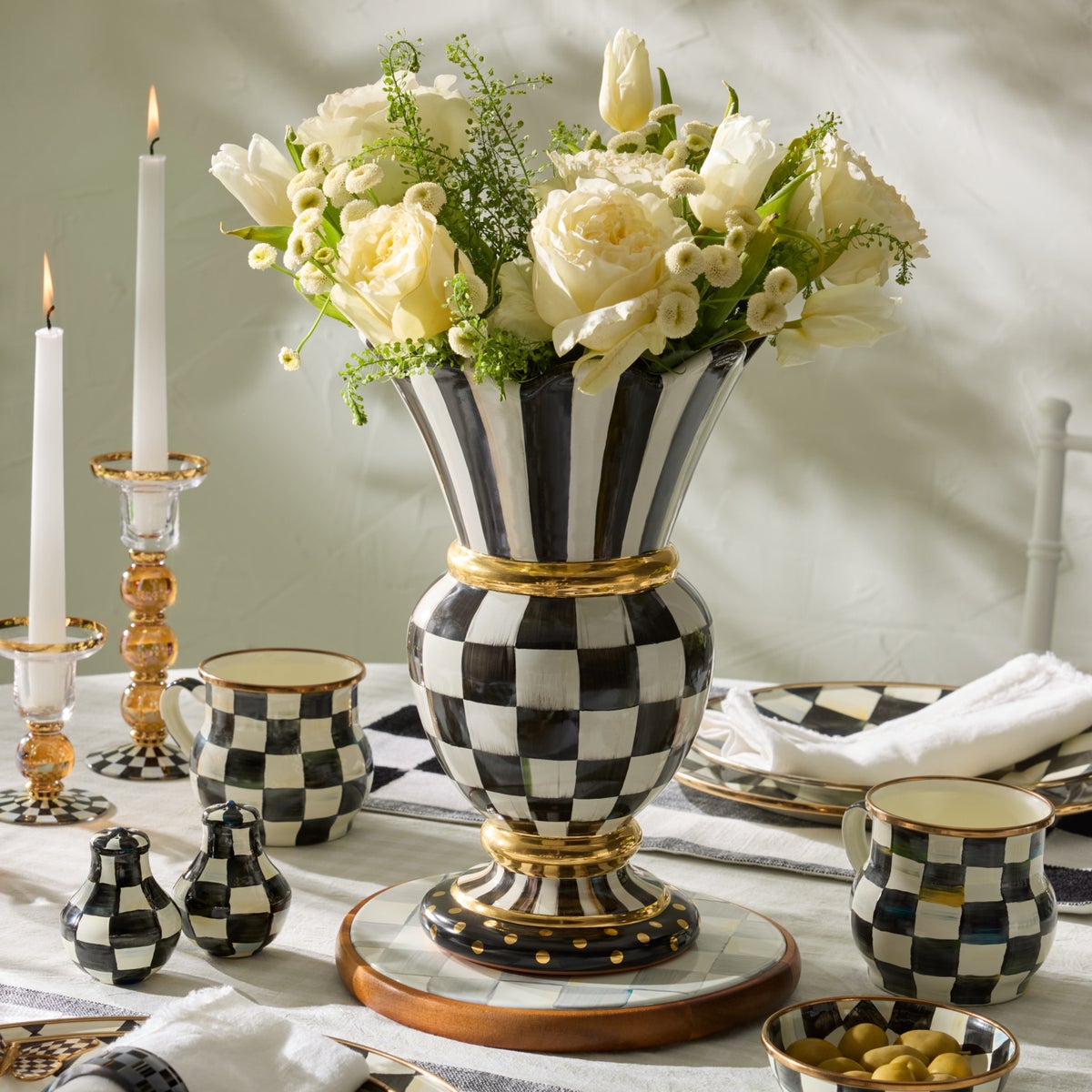 Courtly Check Ceramic Great Vase - Image 4