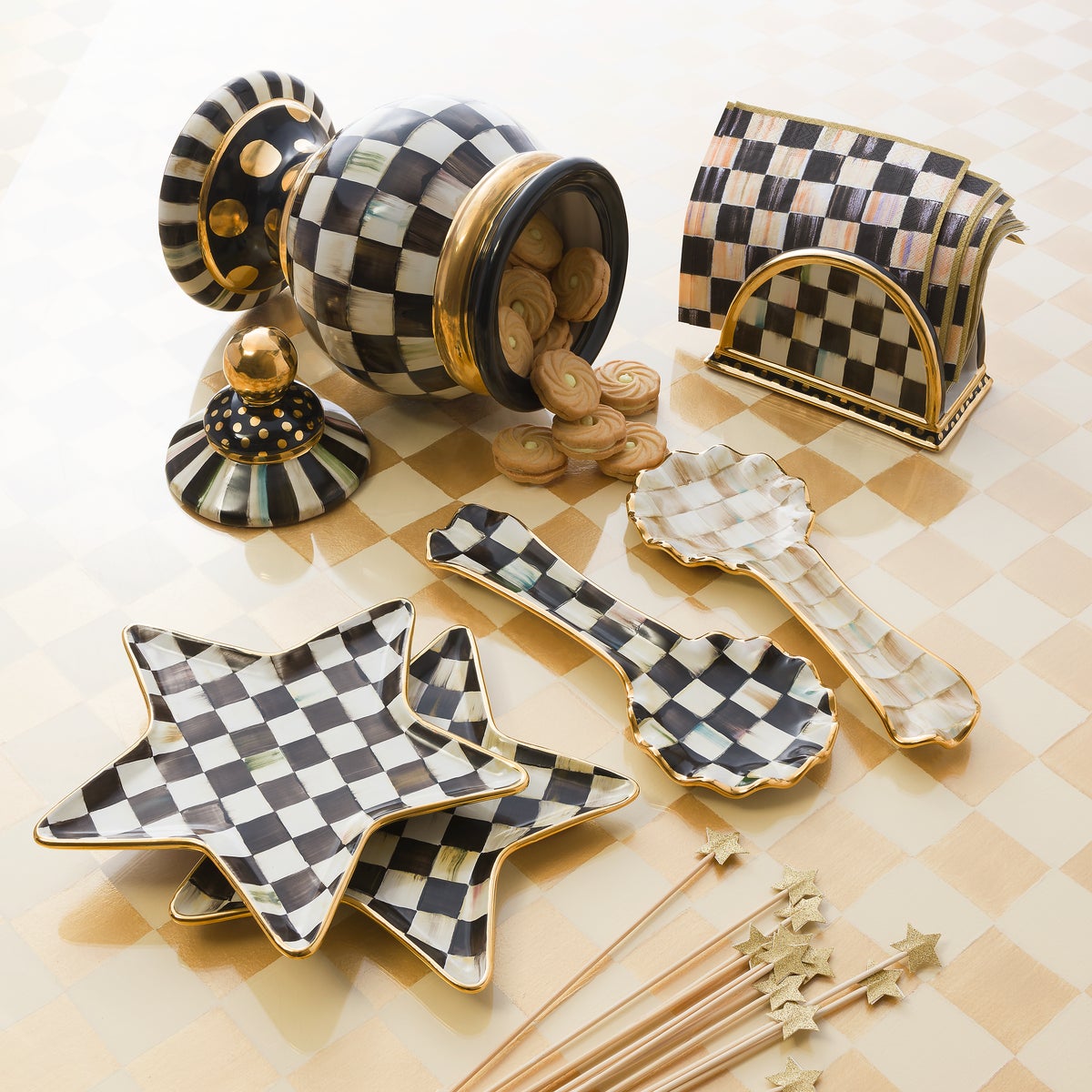Courtly Check Ceramic Globe Canister - Image 2