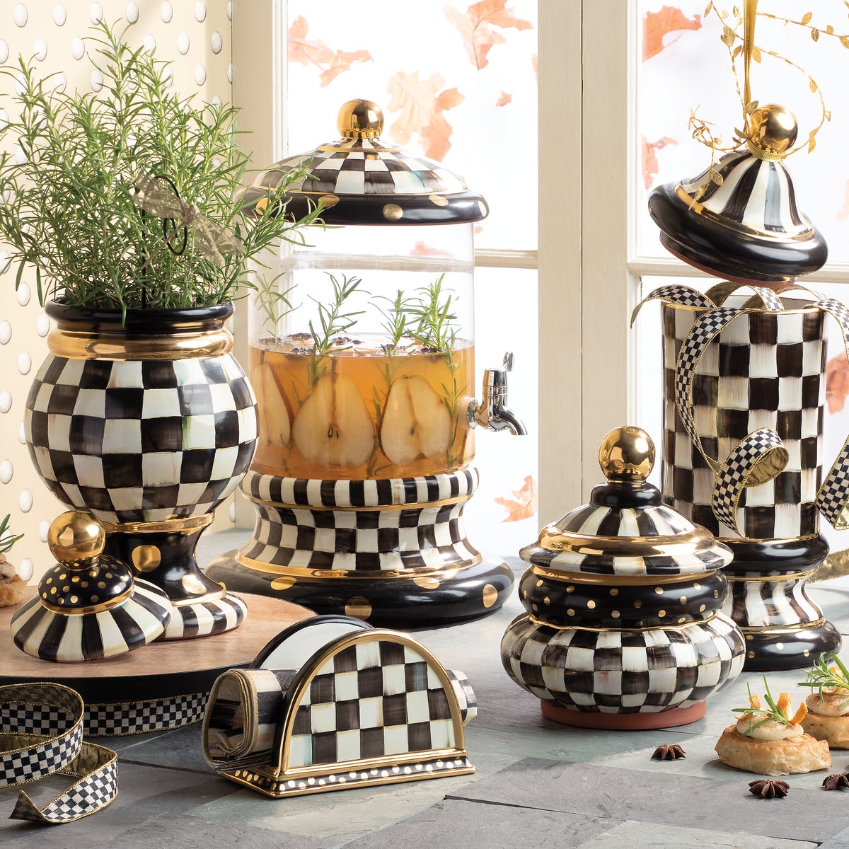 Courtly Check Ceramic Groovy Canister - Image 6