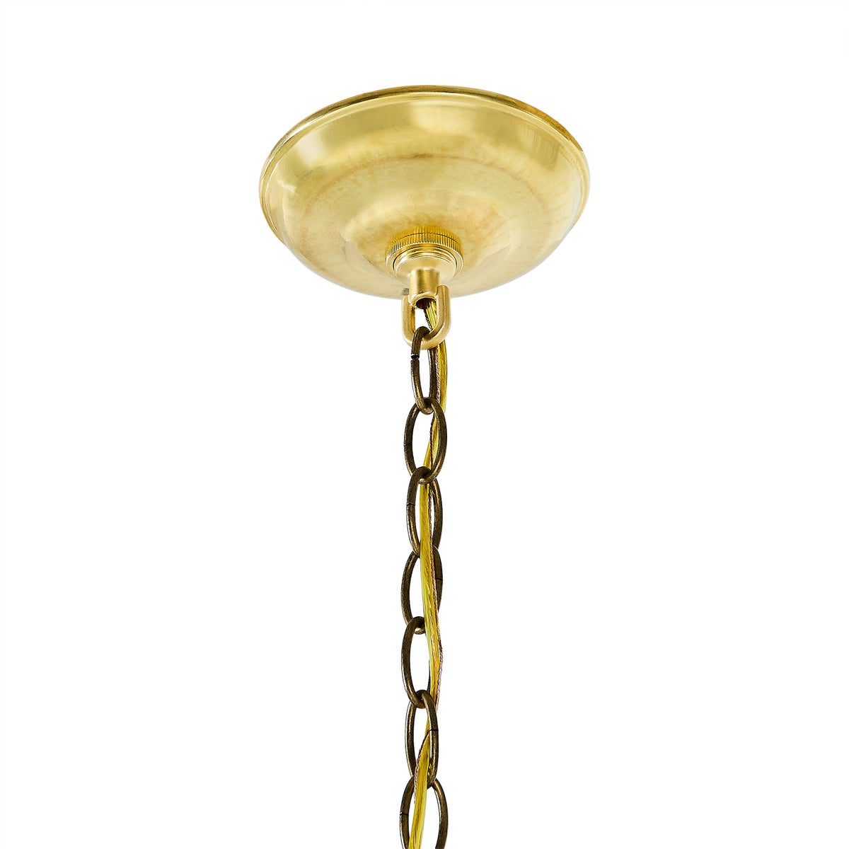 Mocha Check Ceramic Fluted Hanging Lamp - Image 2