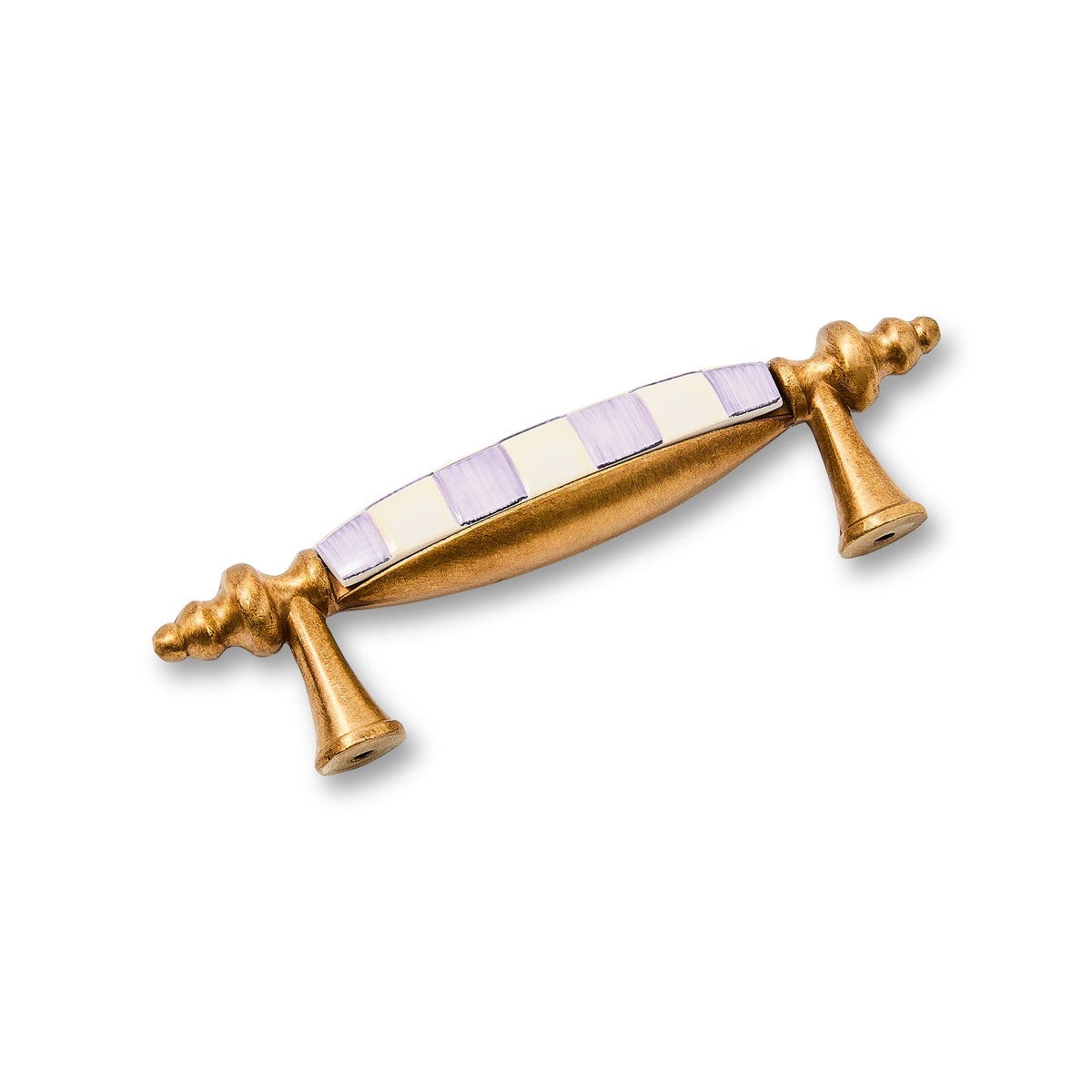 Violet Check Brass Drawer Pull - Image 2
