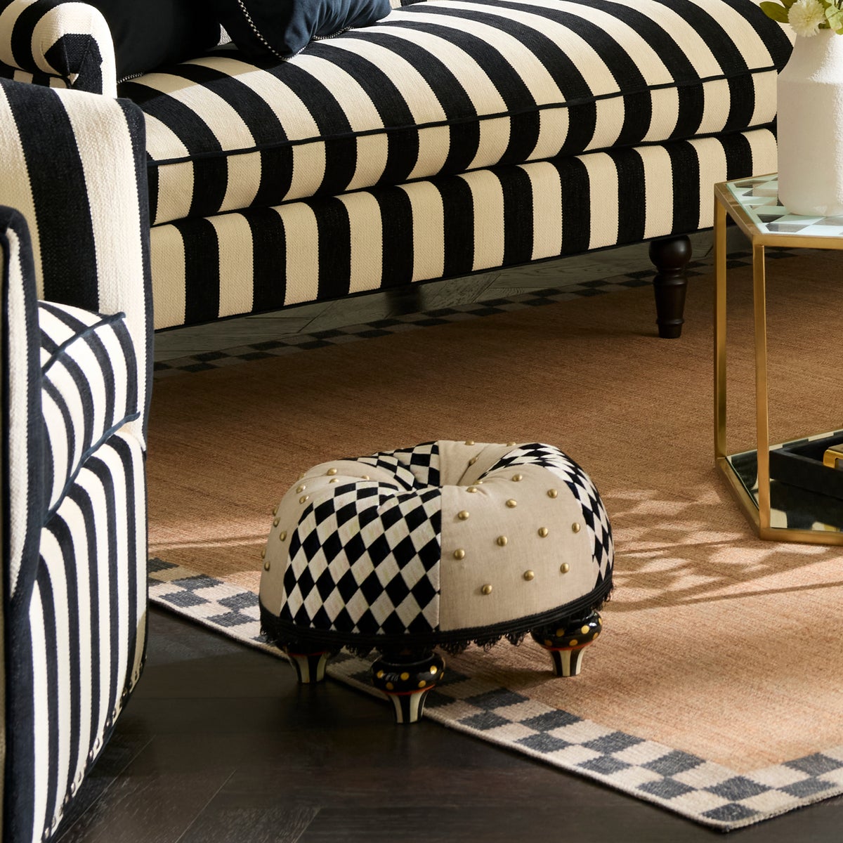 Diamond and Dot Footstool - Image 8