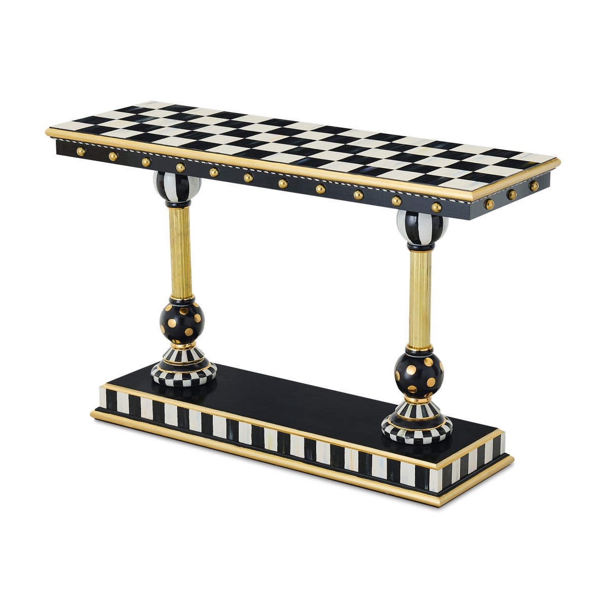 Courtly Brass & Ceramic Console Table - Image 3