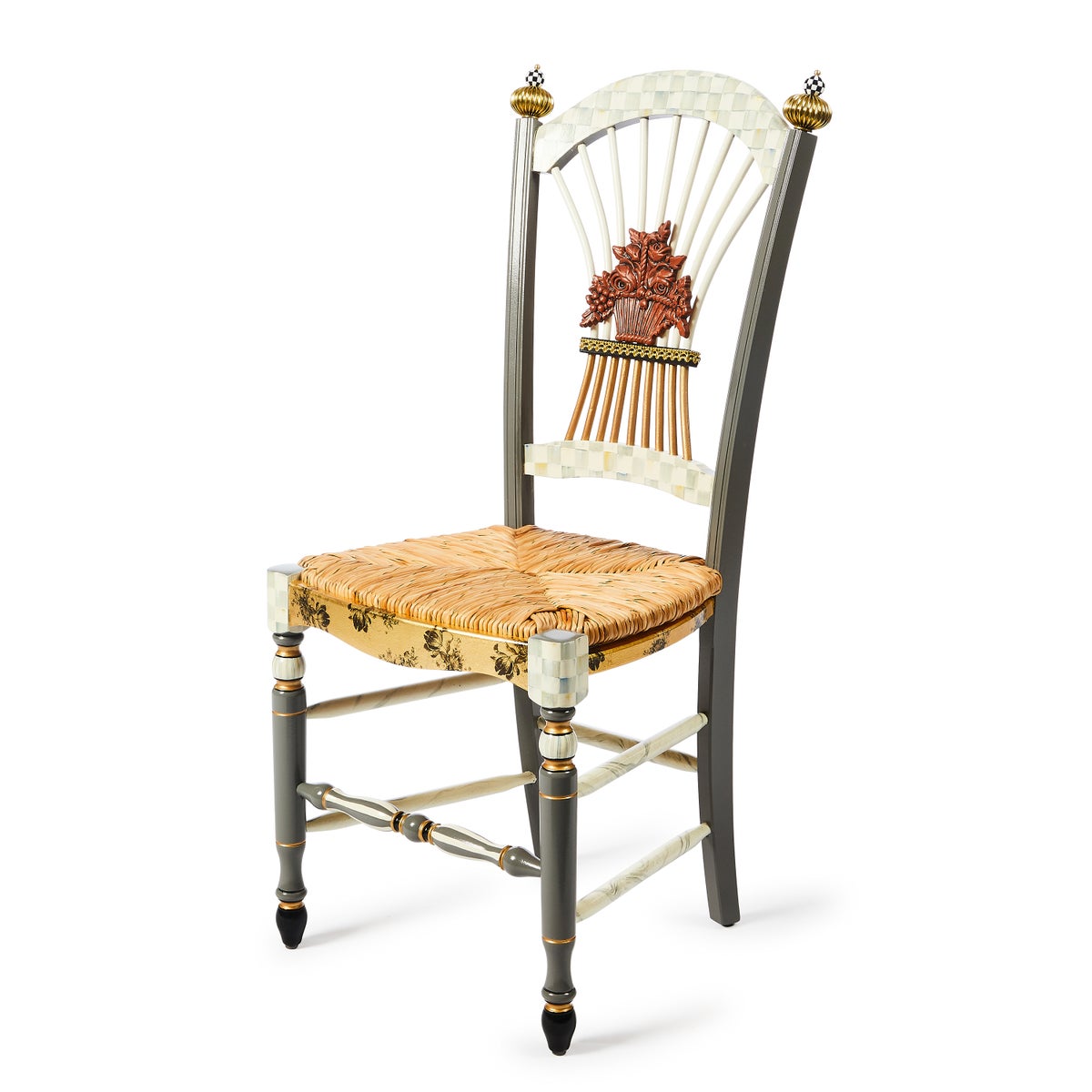 Sterling Check Flower Basket Side Chair - Image 3