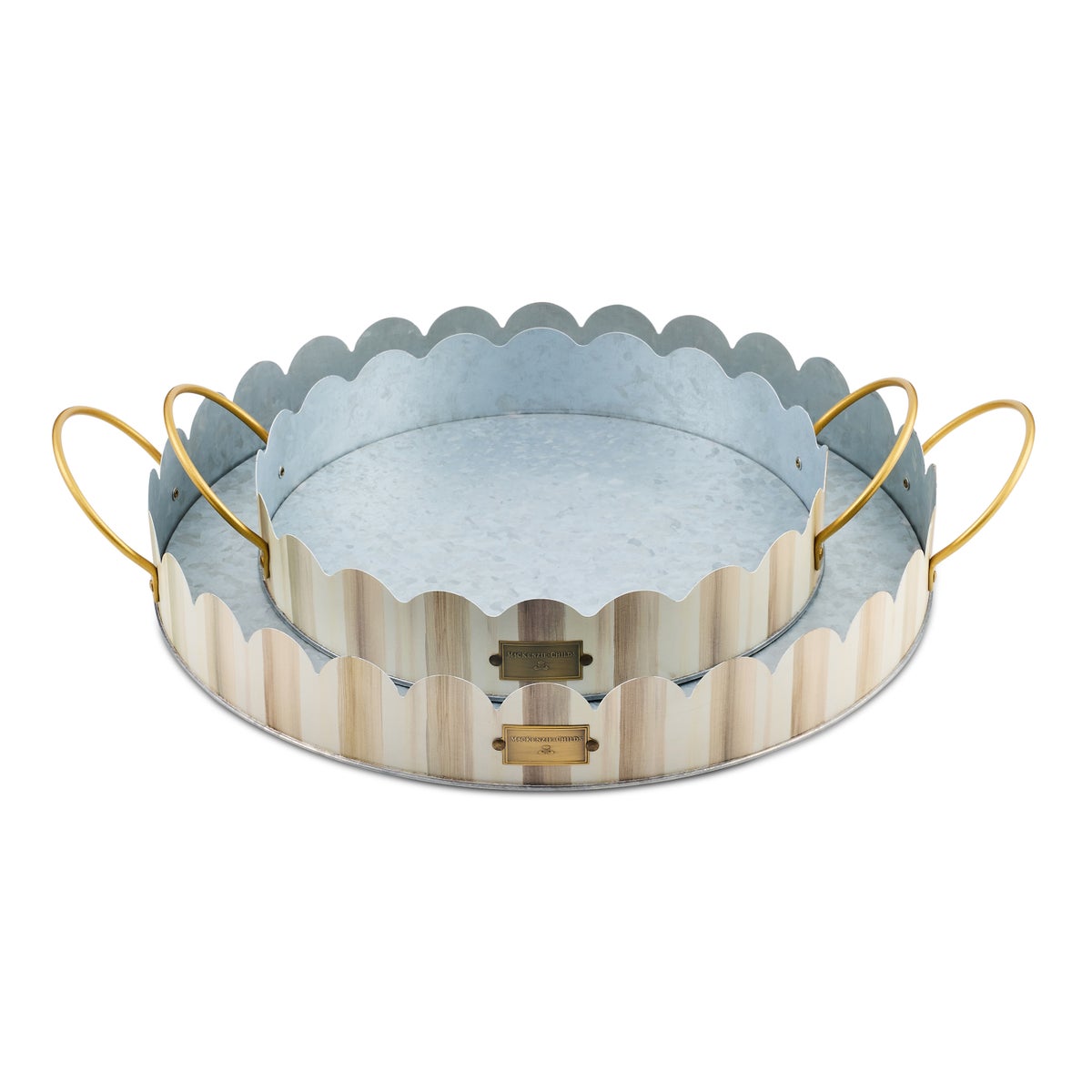 Mocha Stripe Serving Trays, Set of 2 - Image 3