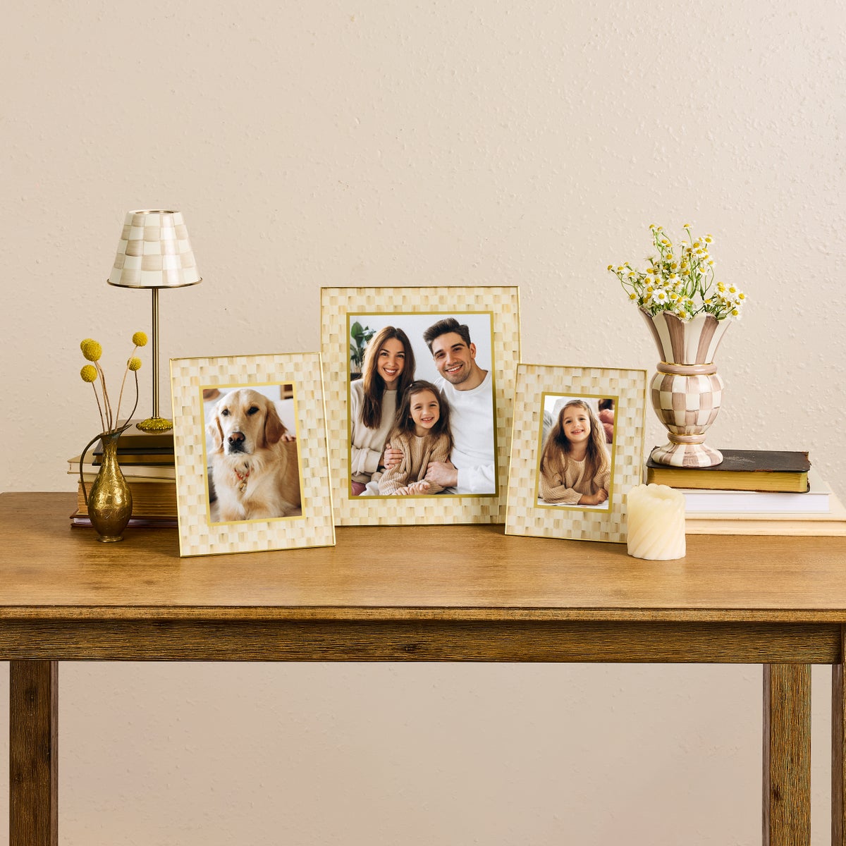 Mocha Check 5" x 7" Glass Frame - Image 2