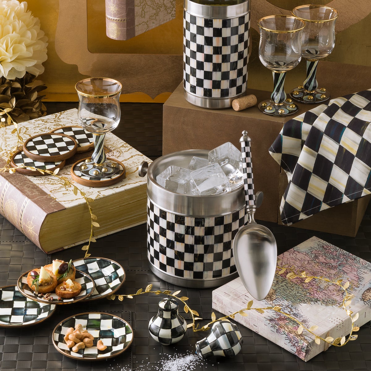 Courtly Check Enamel Coasters, Set of 4 - Image 7