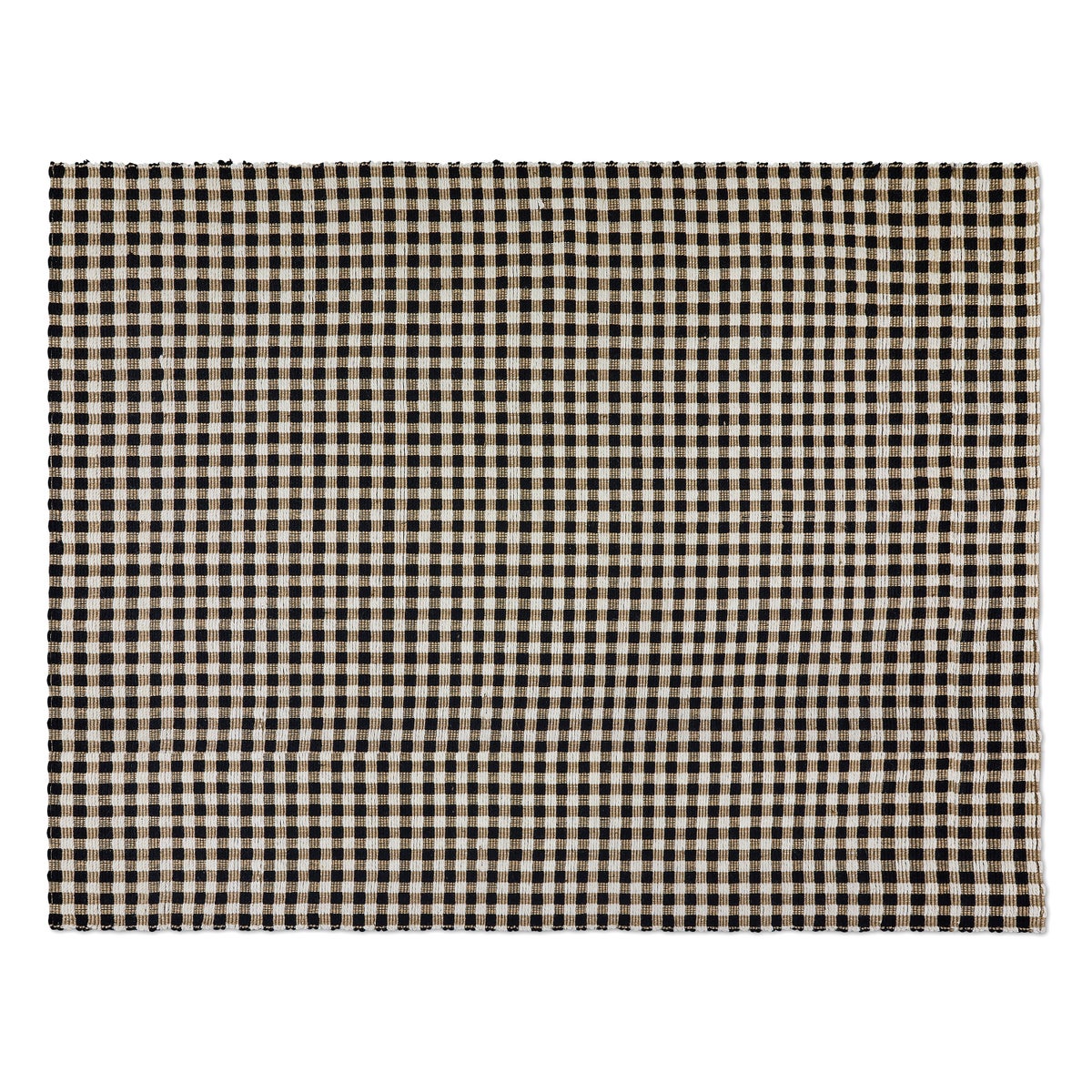 Natural, Black & White Checked 8' x 10' Rug