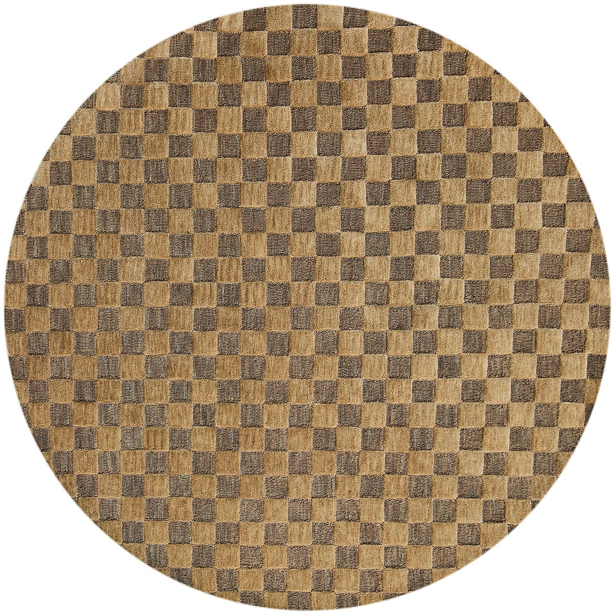 Cocoa Checkerboard 6' Round Rug