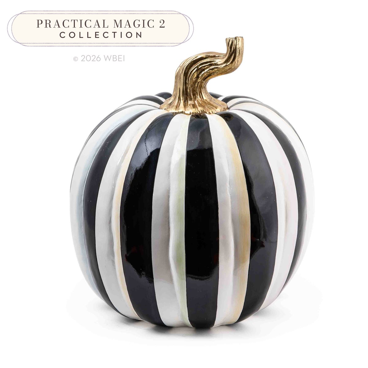 Courtly Stripe Glossy Large Pumpkin