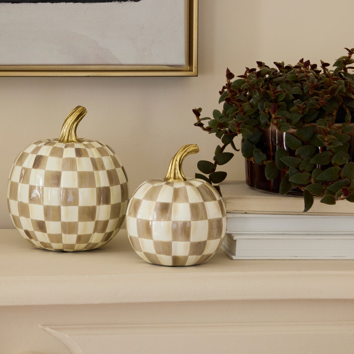 Mocha Check Mini Pumpkin - Image 6