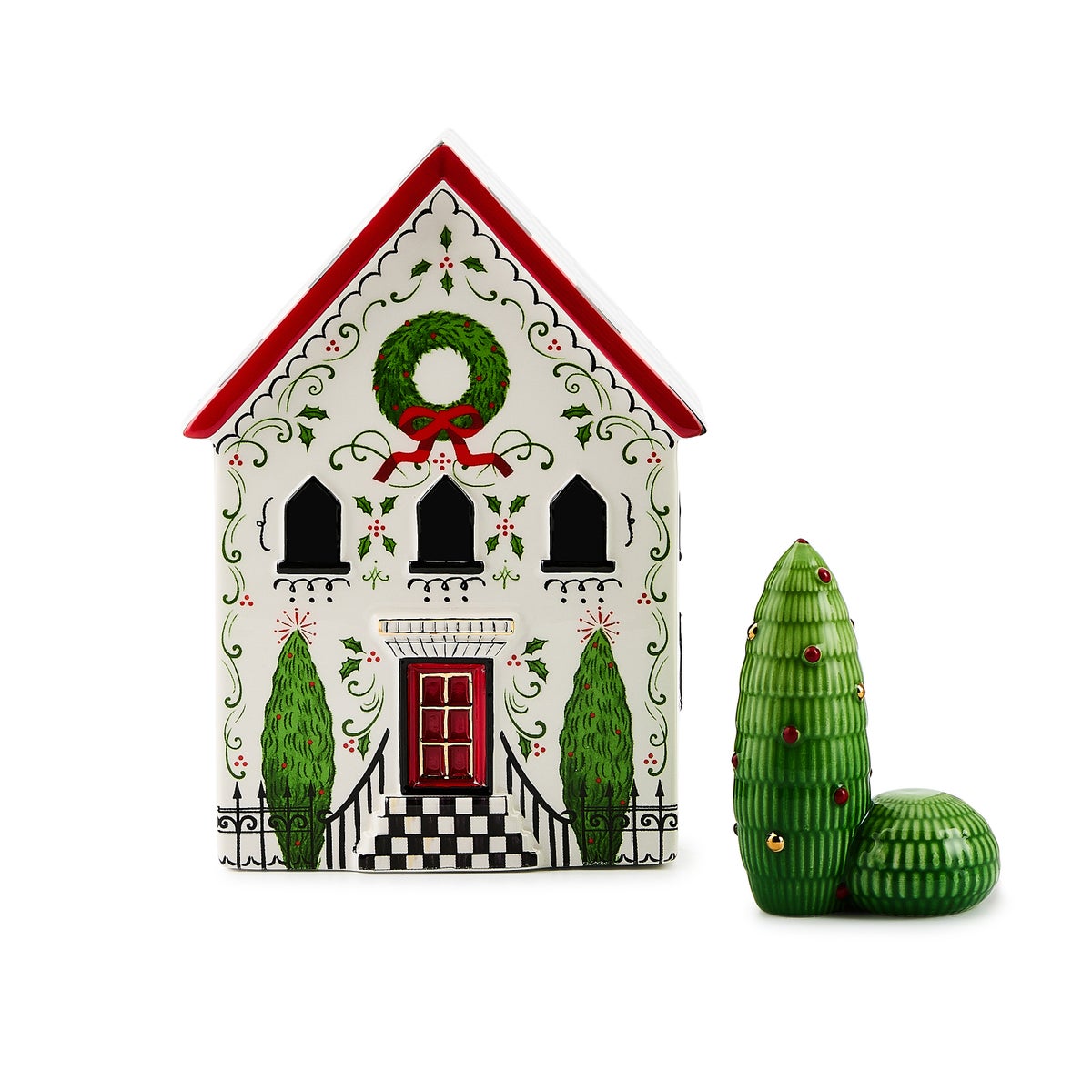Holly Village Illuminated Ceramic Cottage - Image 2
