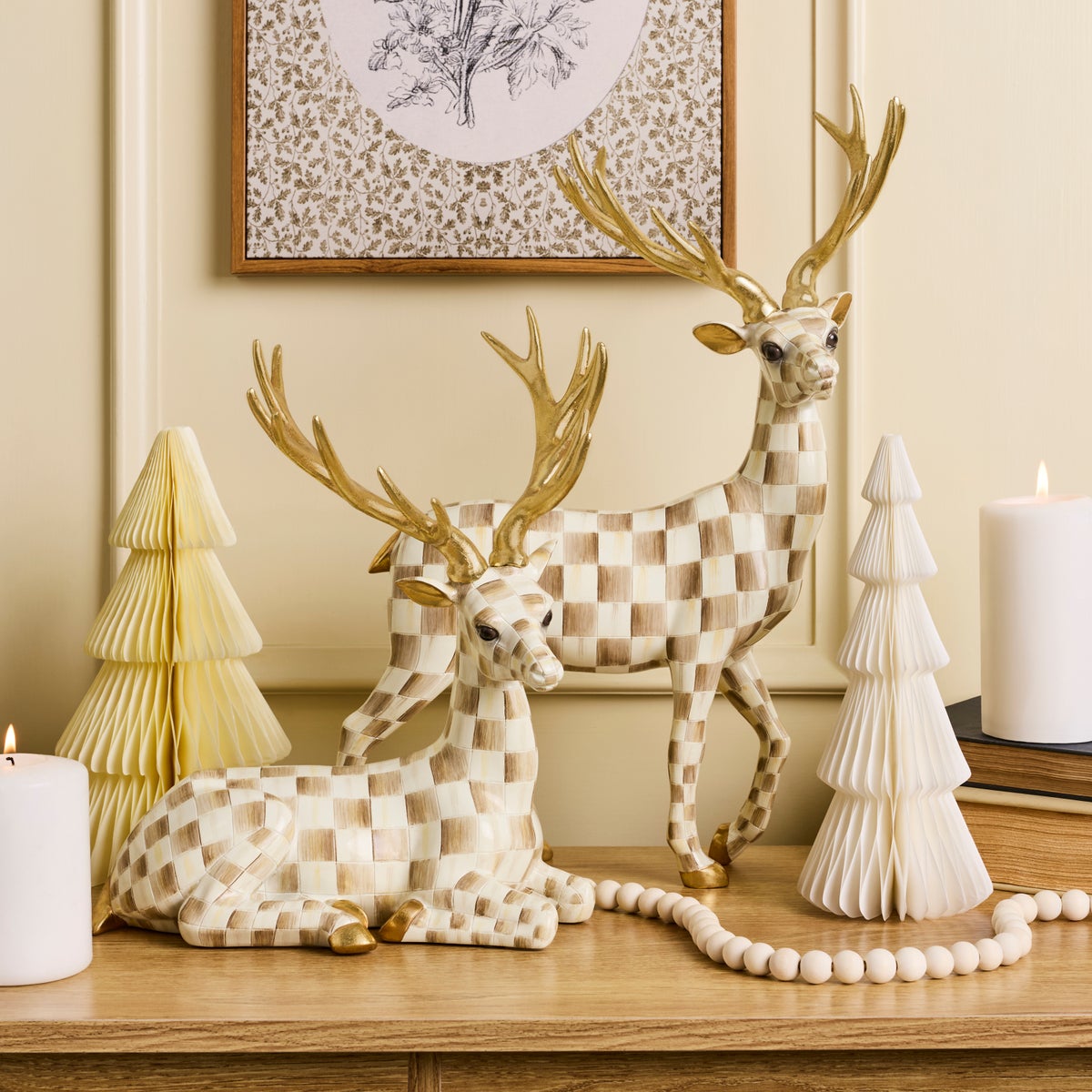 Mocha Check Standing Deer - Image 2