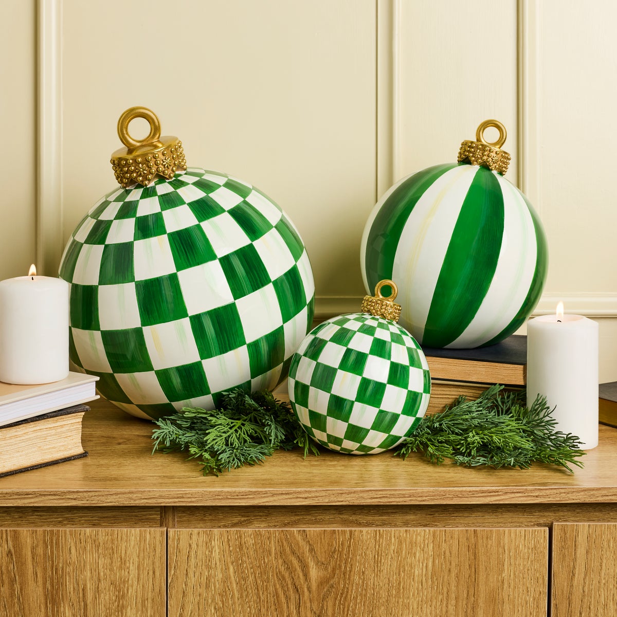 Green Check Large Tabletop Ornament - Image 2