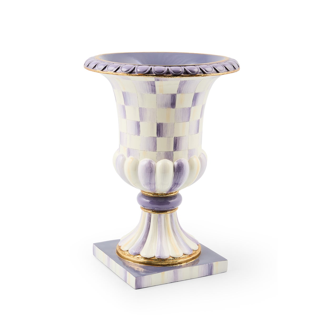 Violet Check Tabletop Pedestal Urn - Image 3