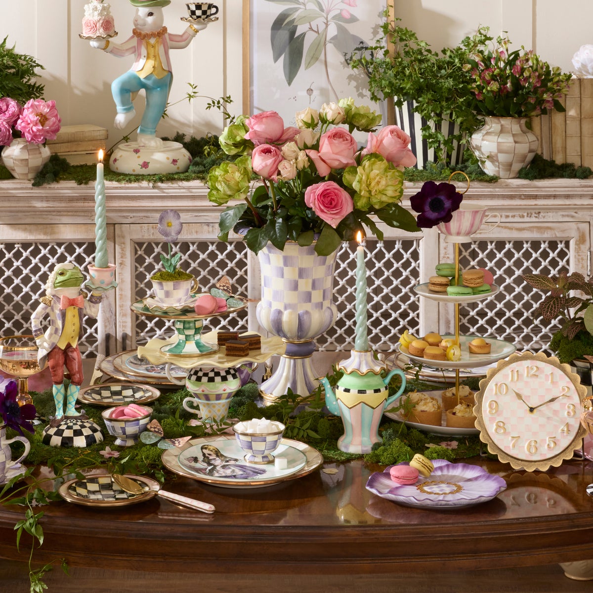 Violet Check Tabletop Pedestal Urn - Image 4