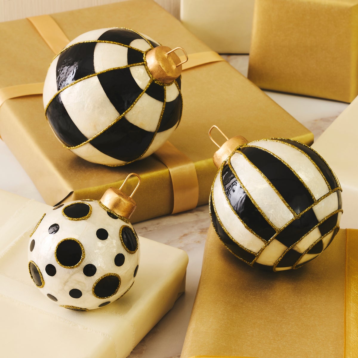 Courtly Capiz Tabletop Ornament Balls, Set of 3 - Image 2