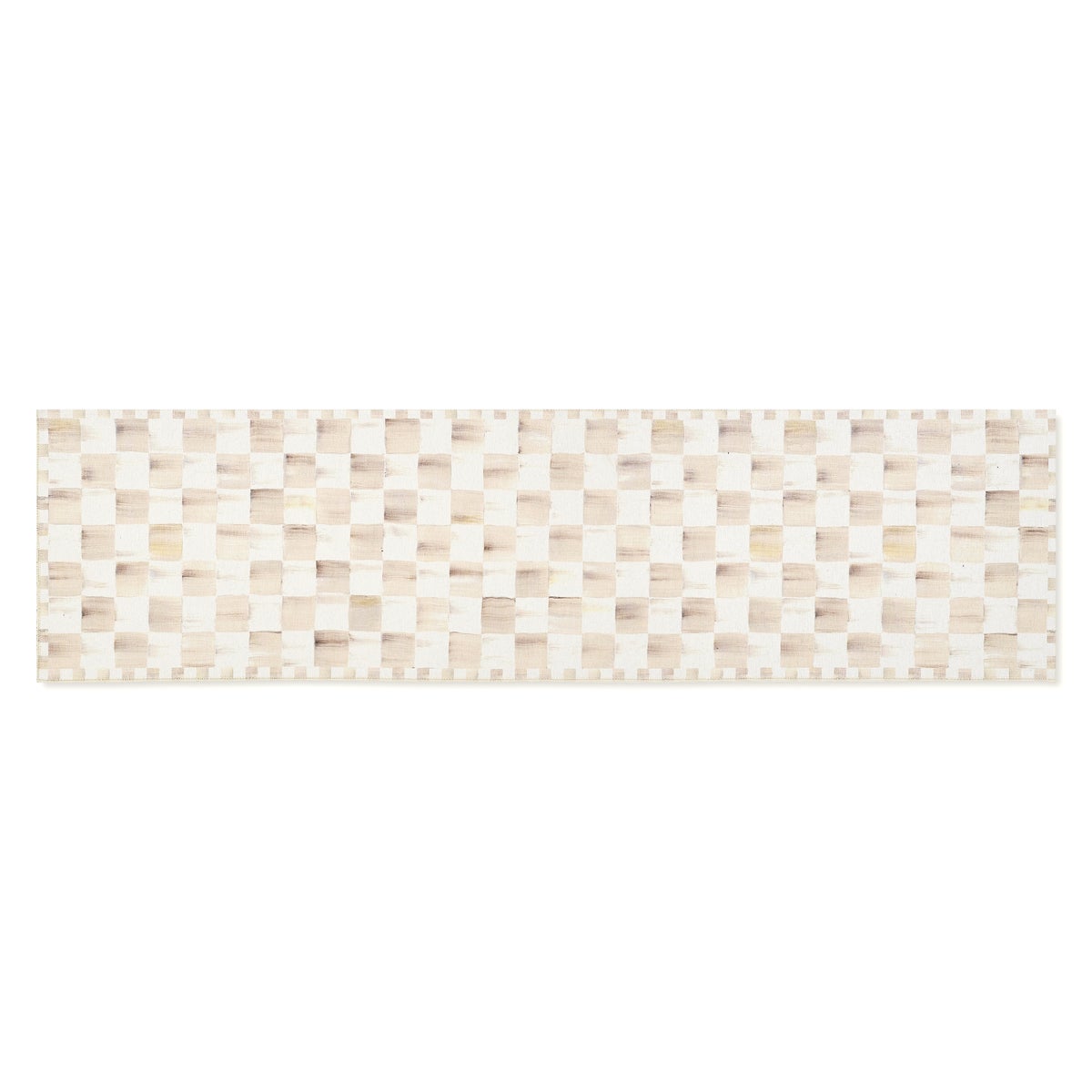 Mocha Checkered 2'6" x 10' Washable Runner