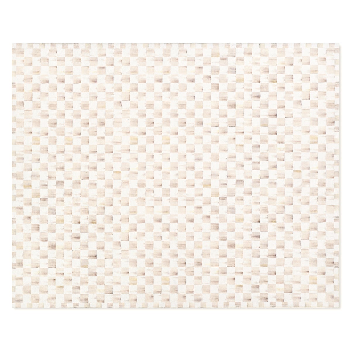 Mocha Checkered 8' x 10' Washable Rug