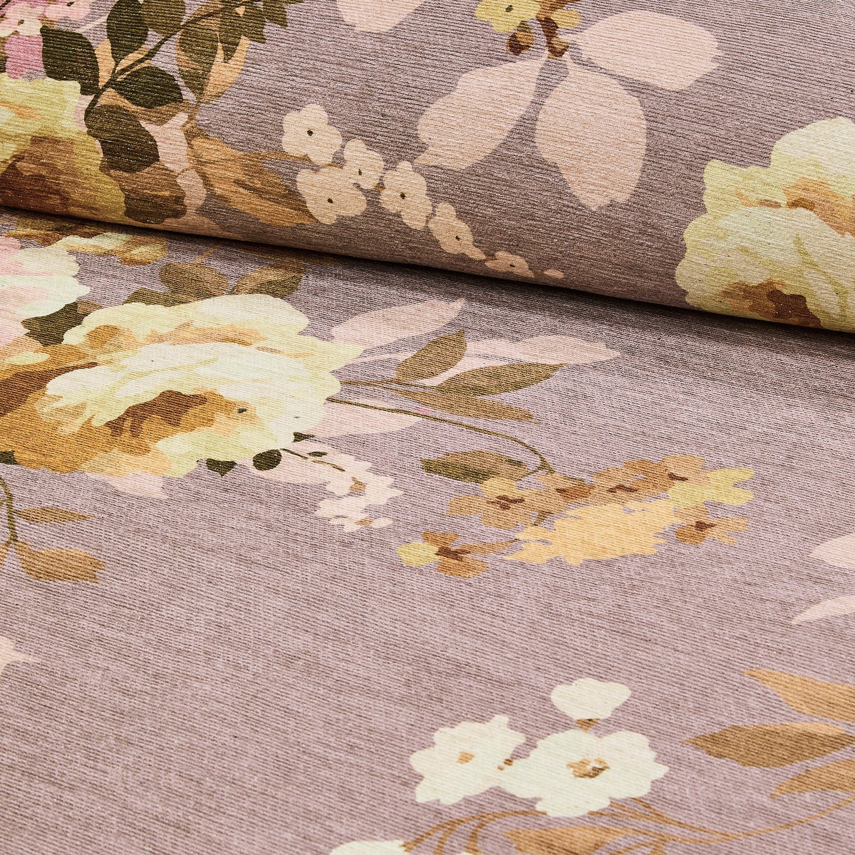 Taupe Wild Rose 2'6" x 10' Washable Runner - Image 2
