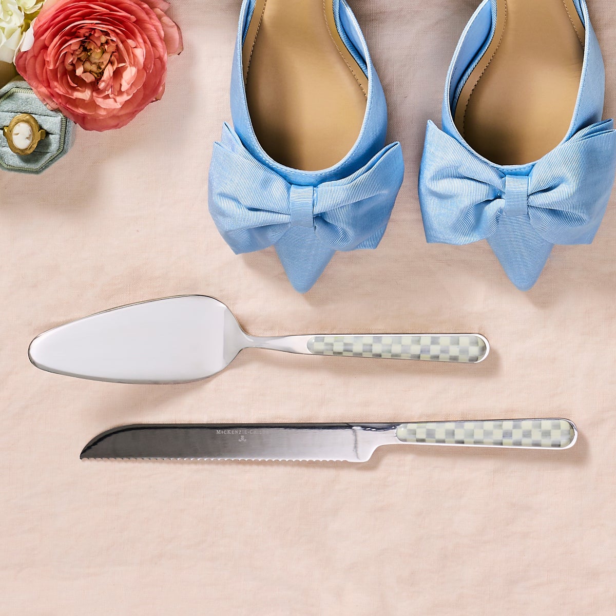 Sterling Check Bistro Cake Serving Set - Image 2