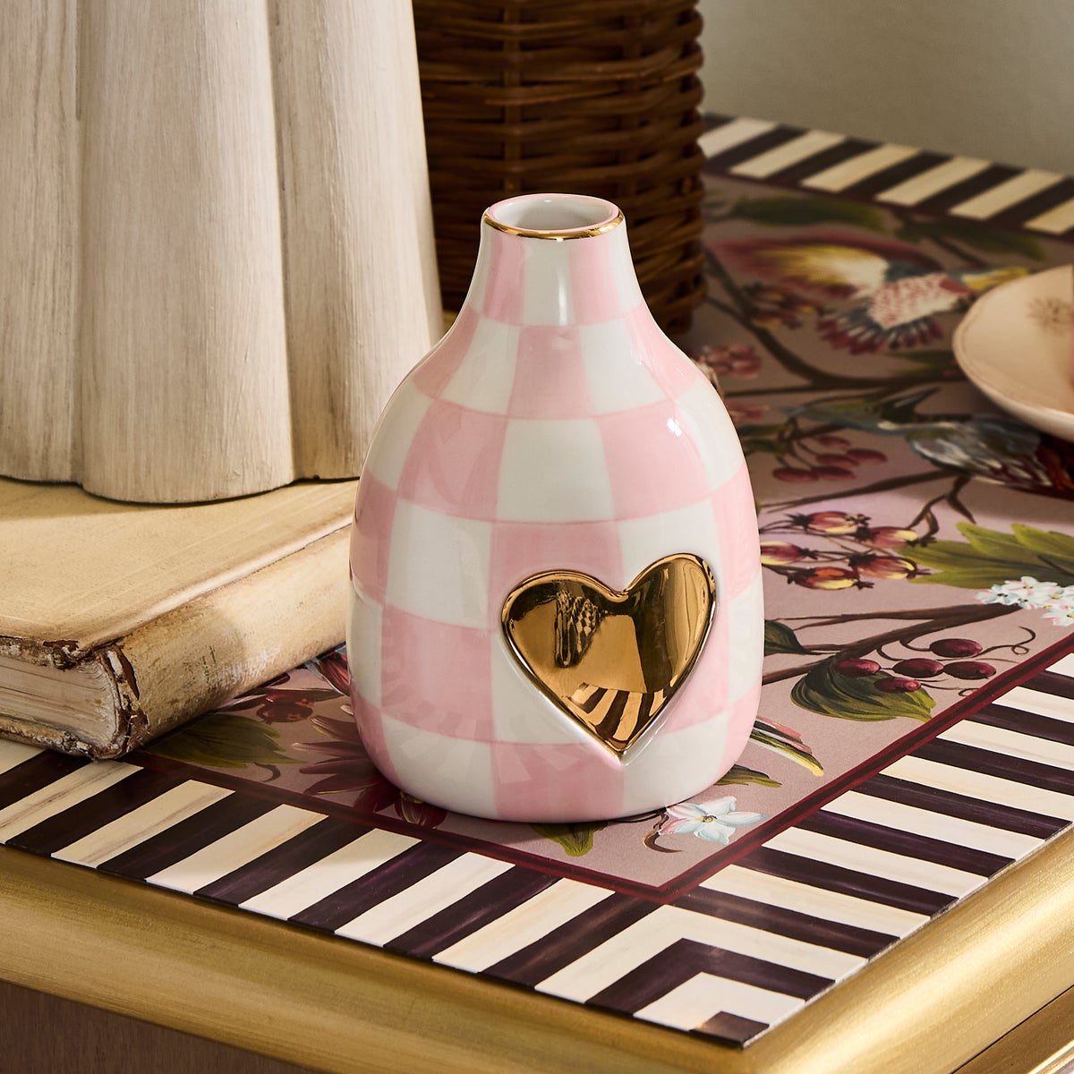Rosy Check Heart Bud Vase - Image 2