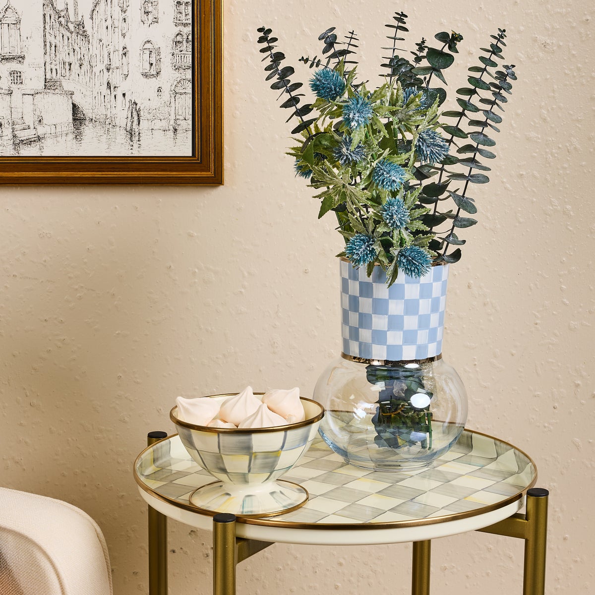 Sky Check Glass Vase - Image 2