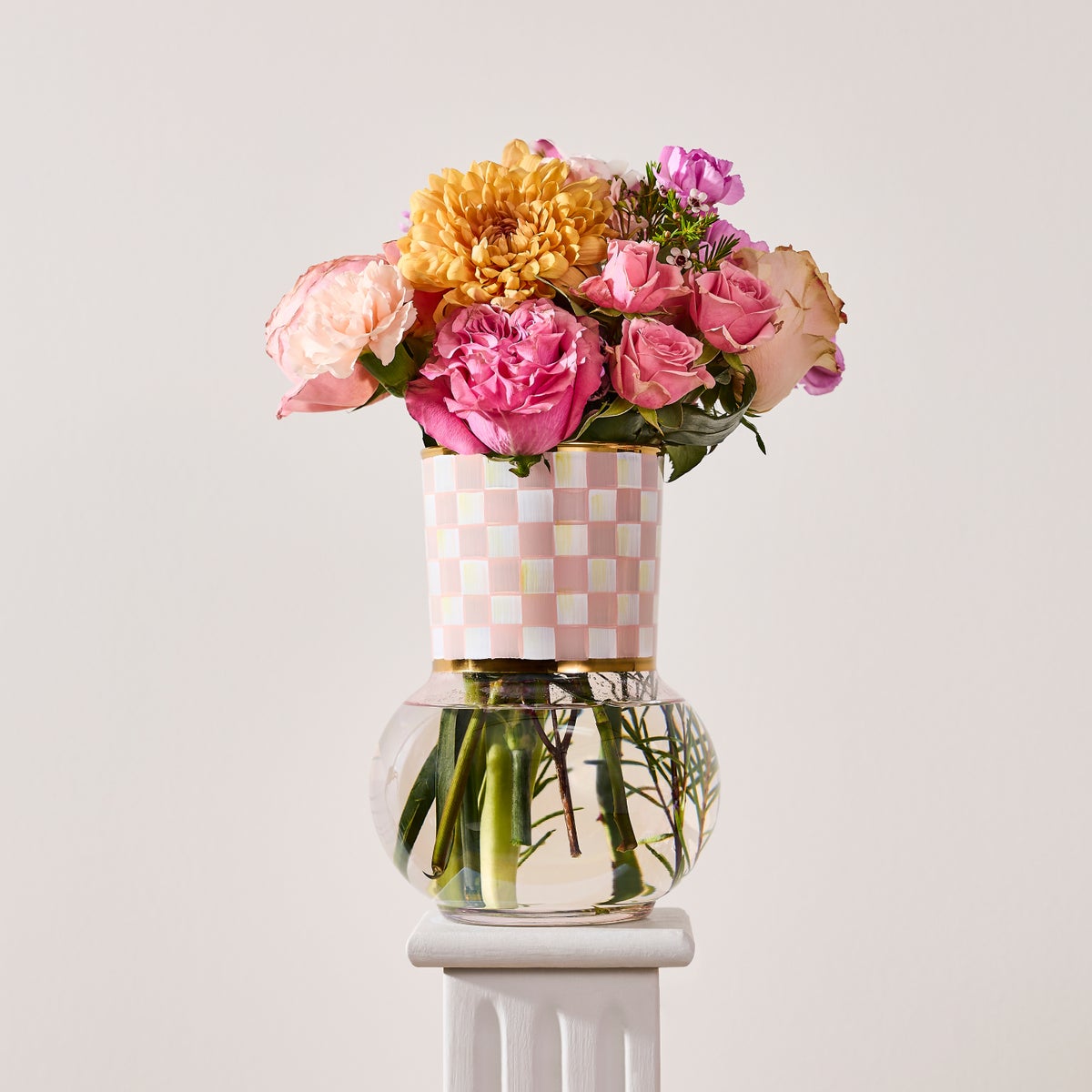 Rosy Check Glass Vase - Image 6