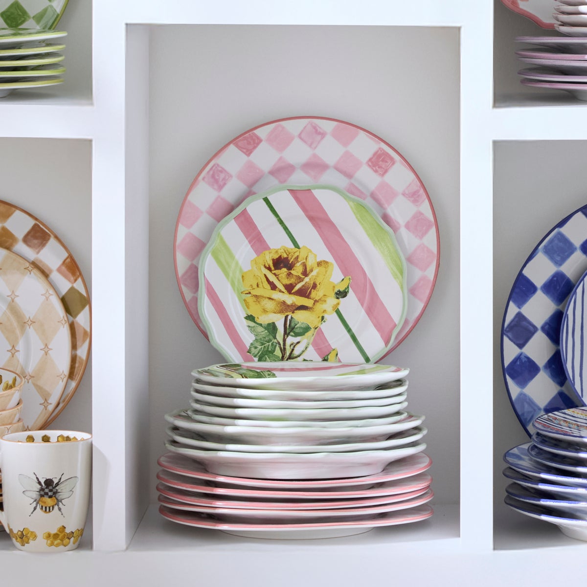 Pink Check Round Platter - Image 7