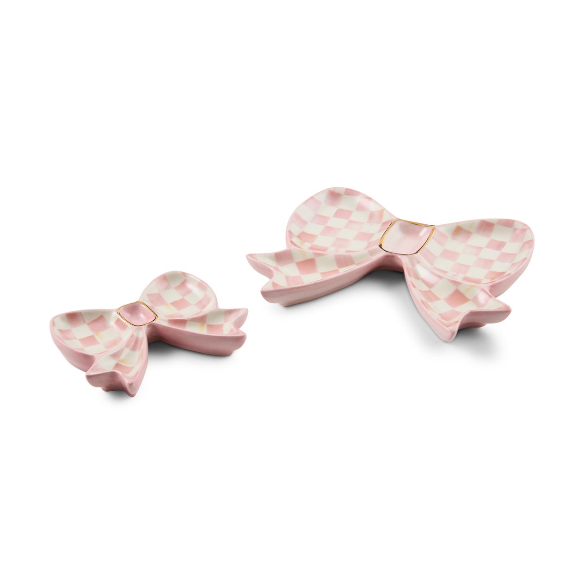 Rosy Check Bow Trinket Dishes, Set of 2 - Image 3