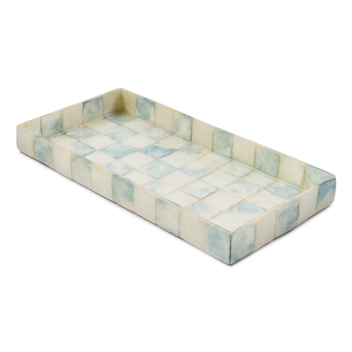 Sky Check Capiz Vanity Tray
