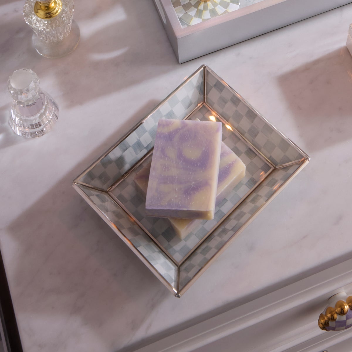 Sterling Check Small Glass Tray - Image 2