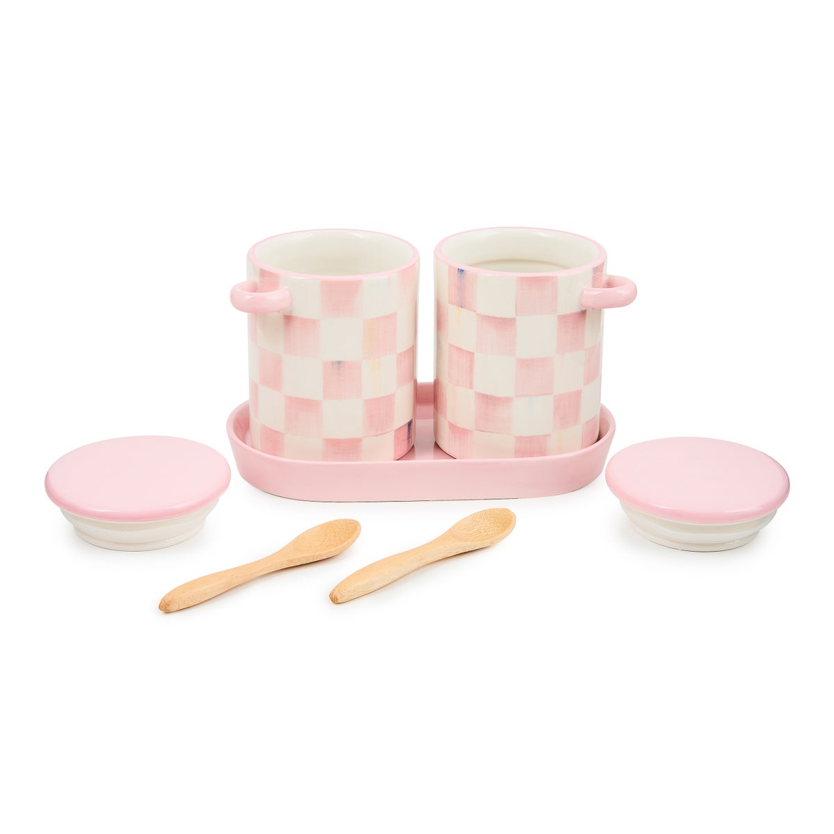Rosy Check Farmhouse Canisters, Set of 2 - Image 3