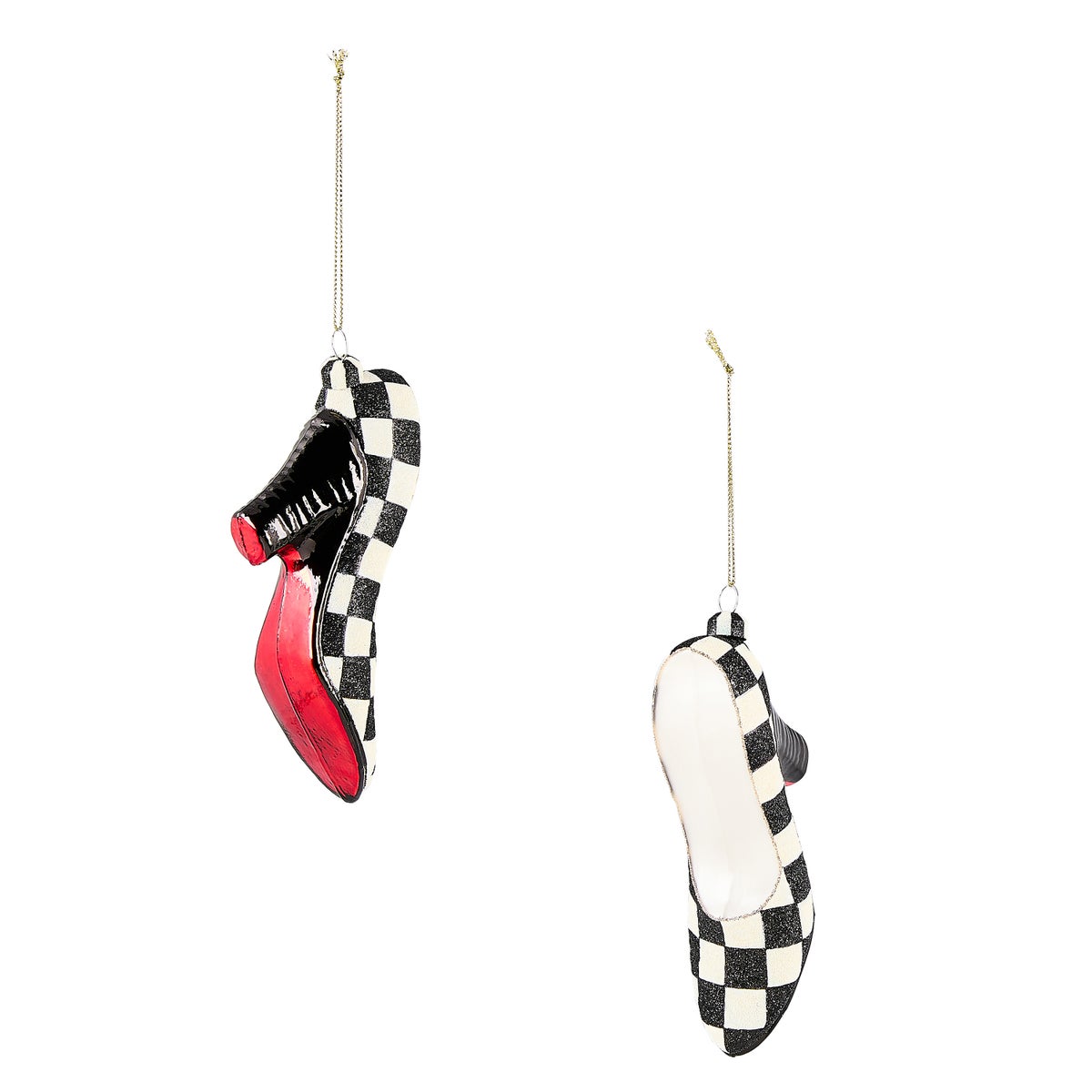 Courtly High Heels Glass Ornaments, Set of 2