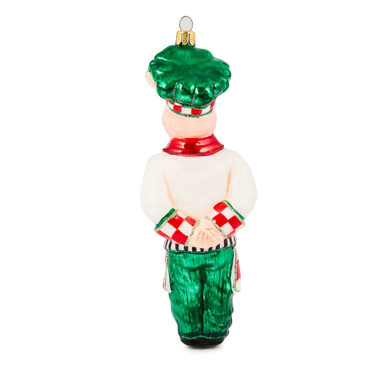 Check It Out Chef Pig Glass Ornament - Image 2
