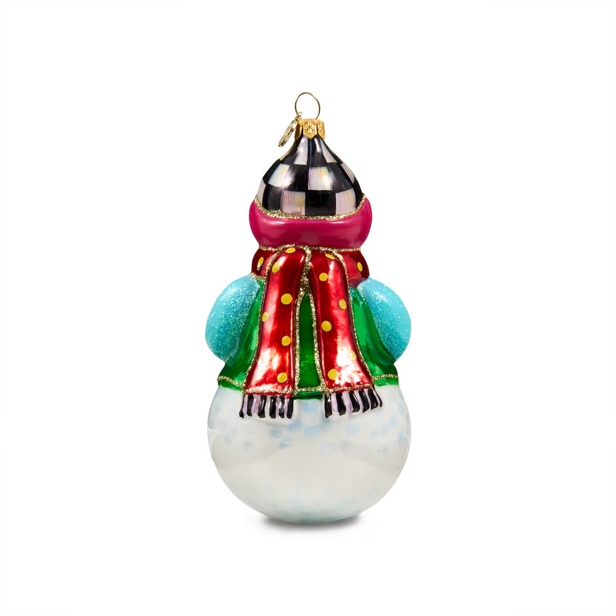 Confetti Snowman Glass Ornament - Image 4