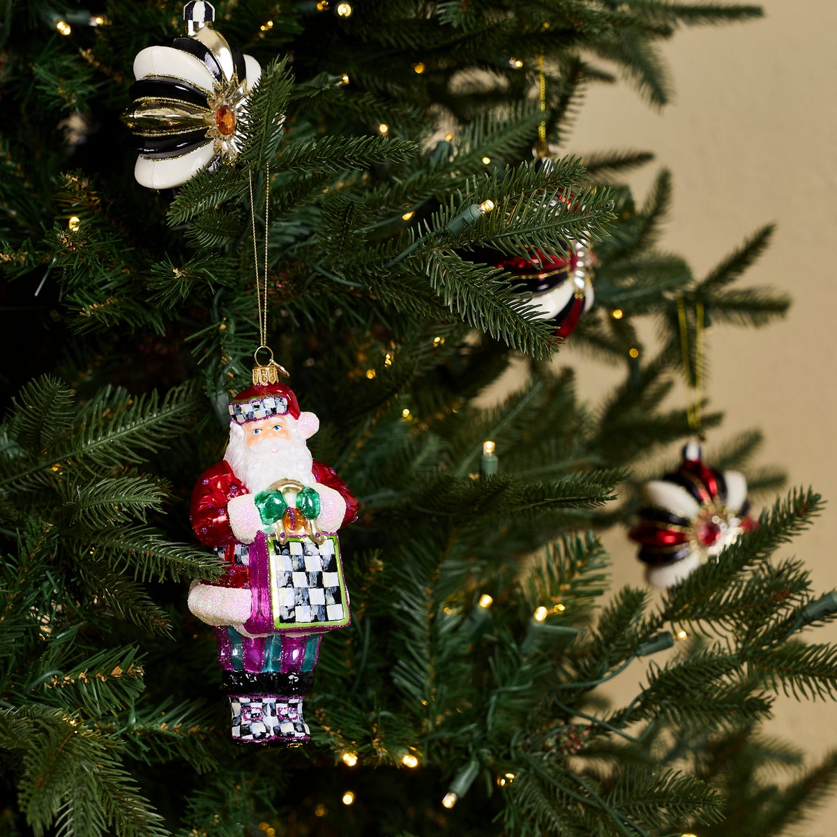 Shopper Santa Glass Ornament - Image 2