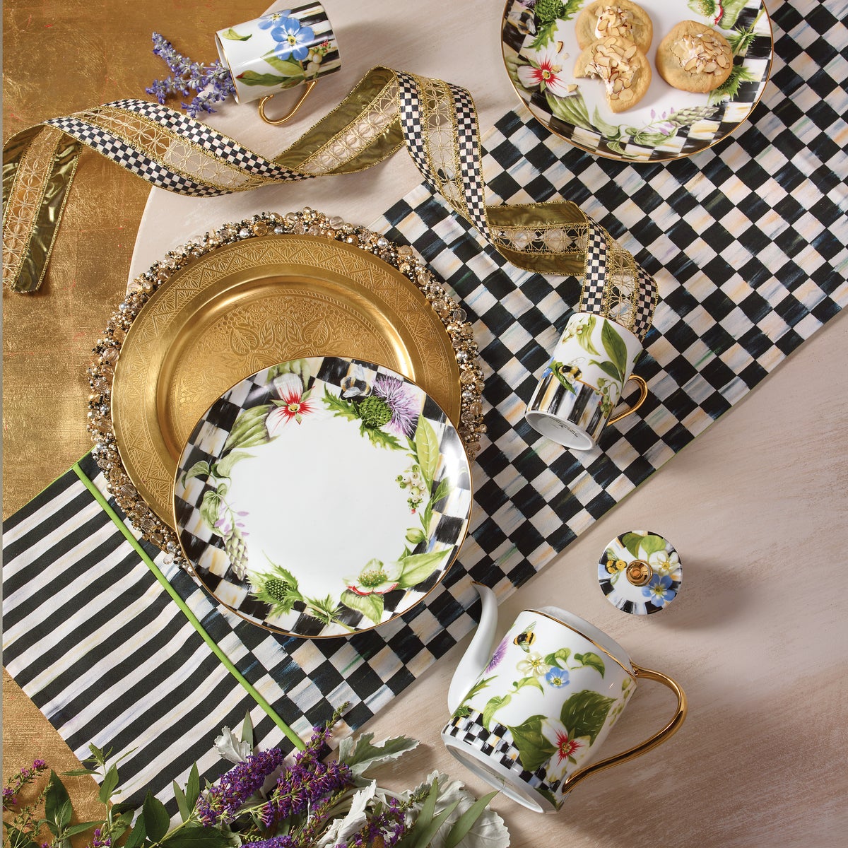 Courtly Check & Stripe Table Runner - Image 5
