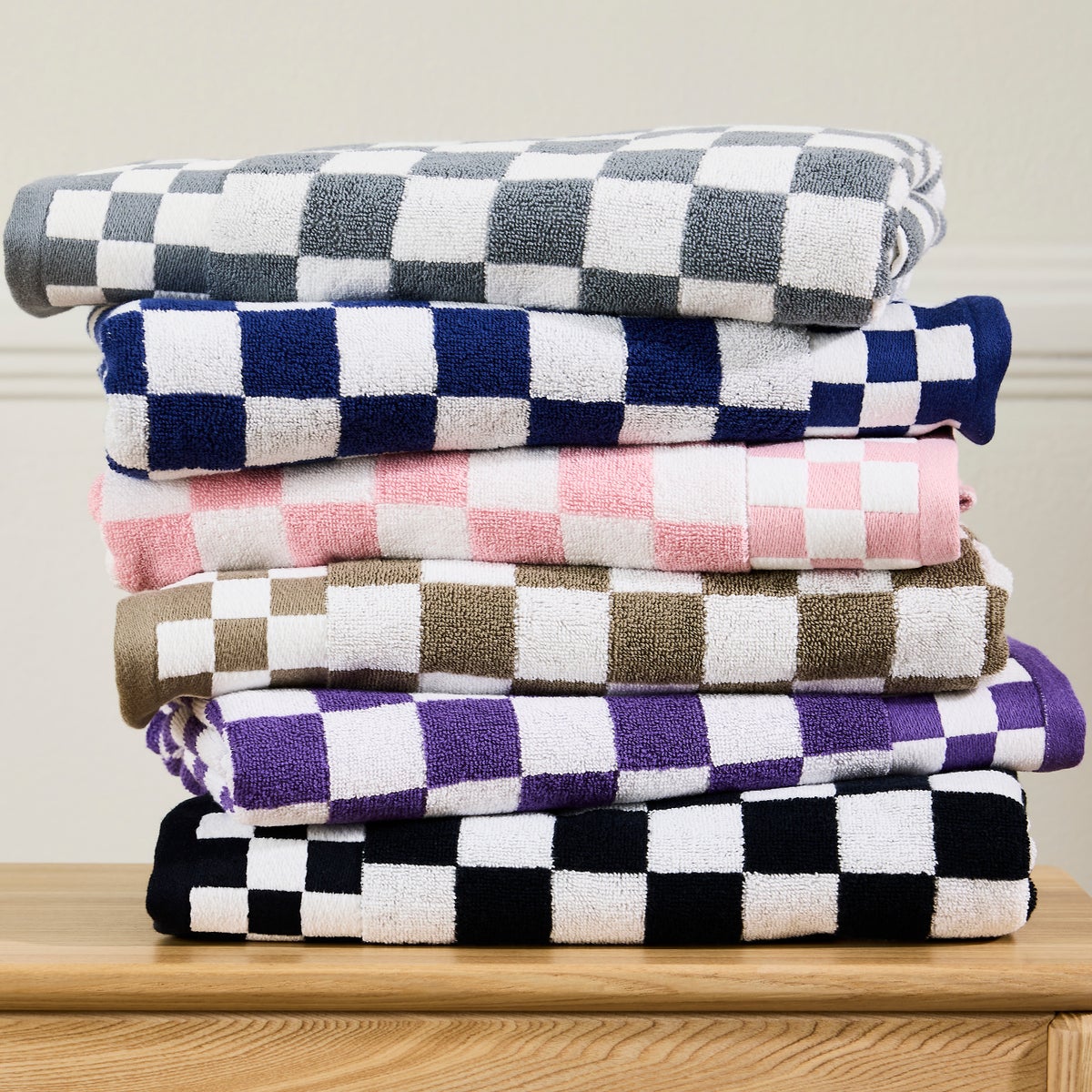 Mocha Check Bath Towel - Image 2