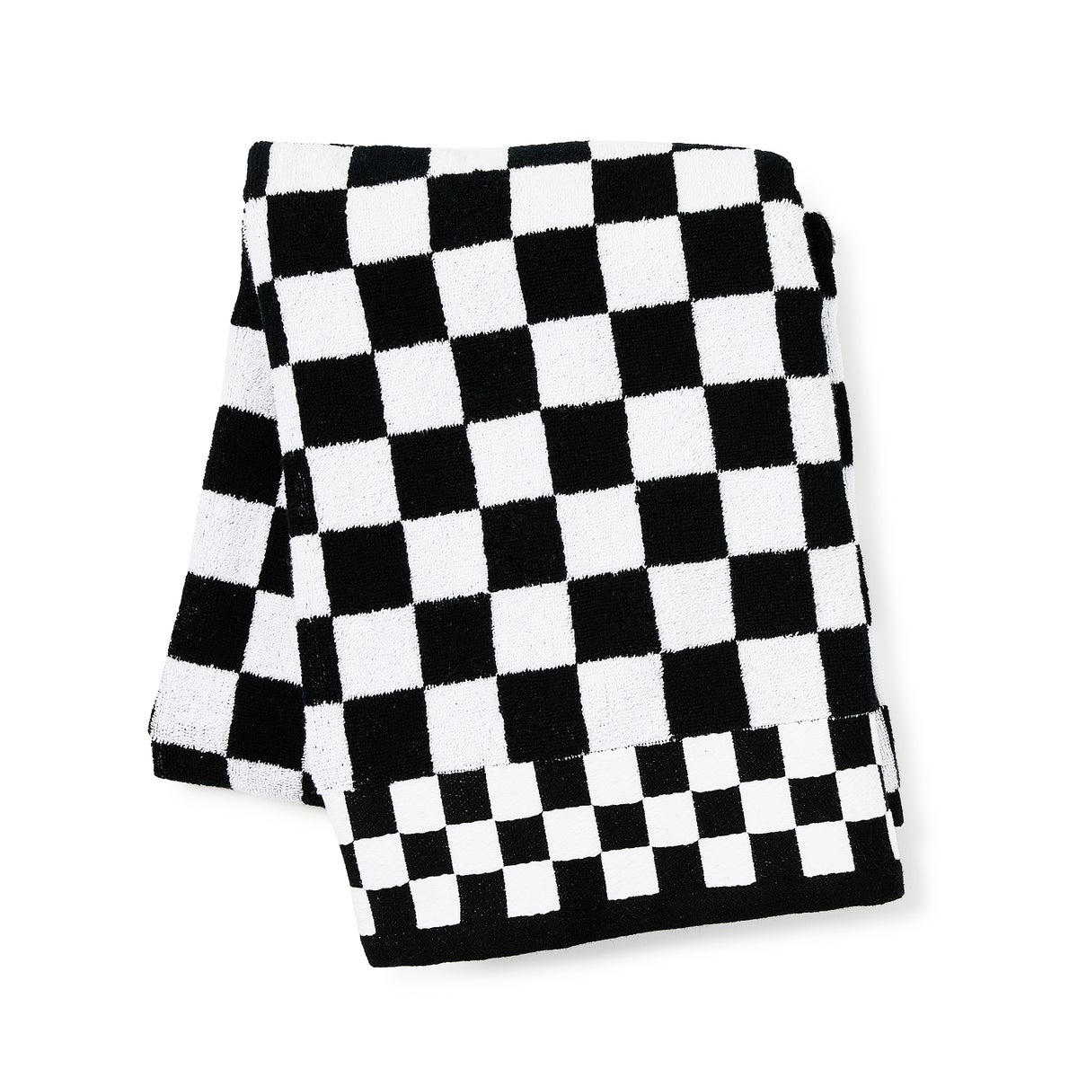 Black Check Bath Towel