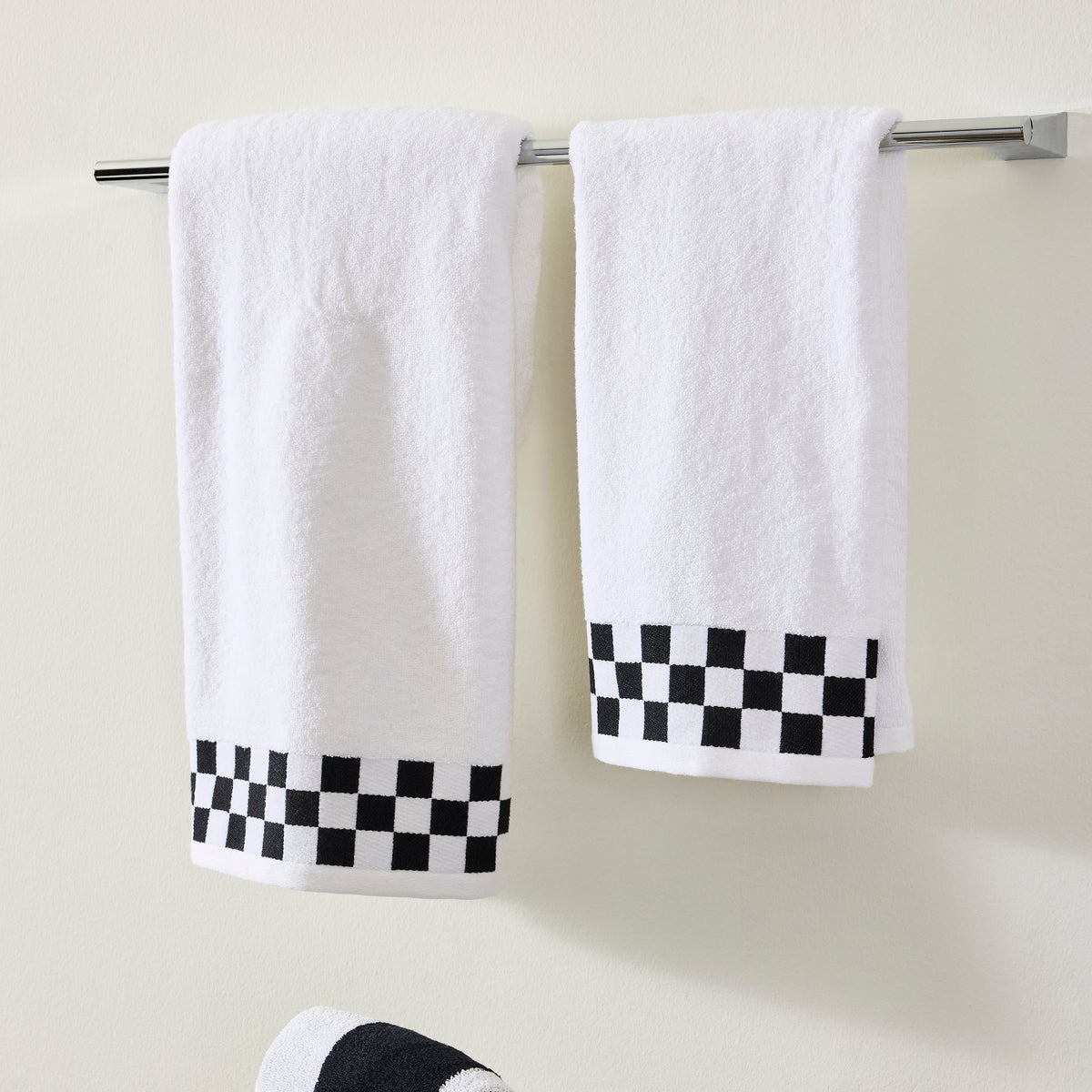 Bath Towel with Black Check Border - Image 2