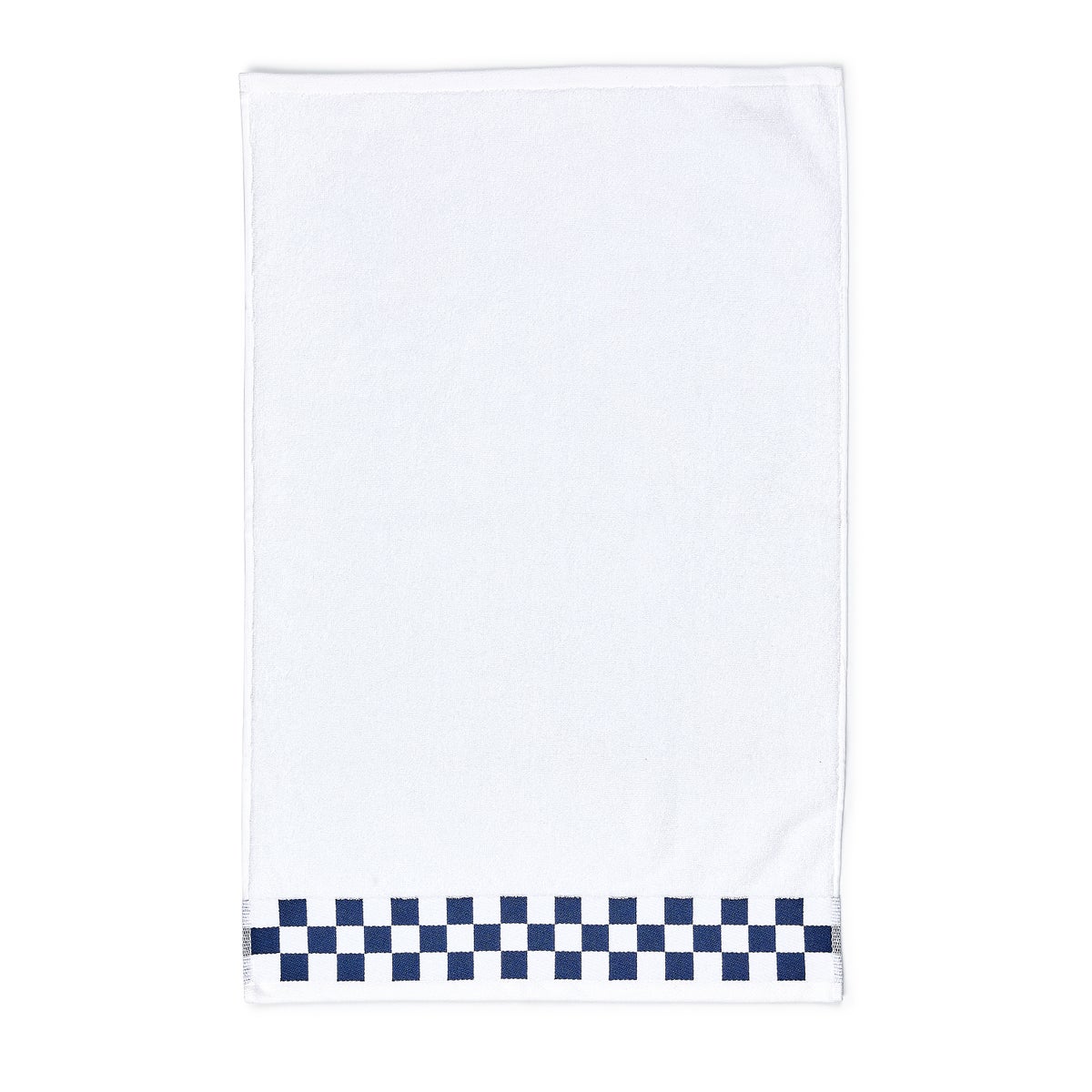 Hand Towel with Indigo Check Border - Image 3