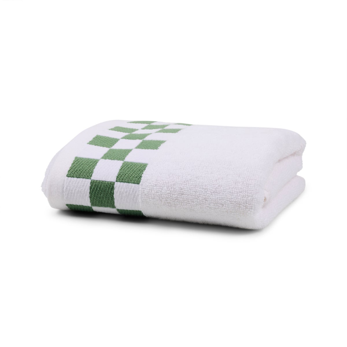 Hand Towel with Sage Green Check Border