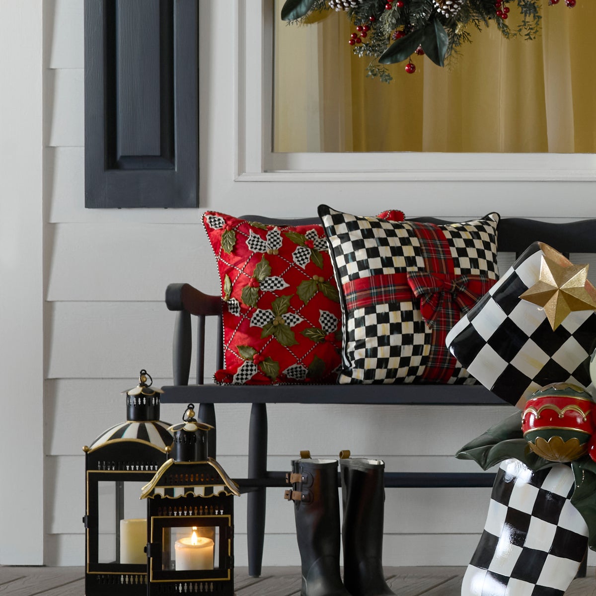 Holly Lattice Throw Pillow - Image 2