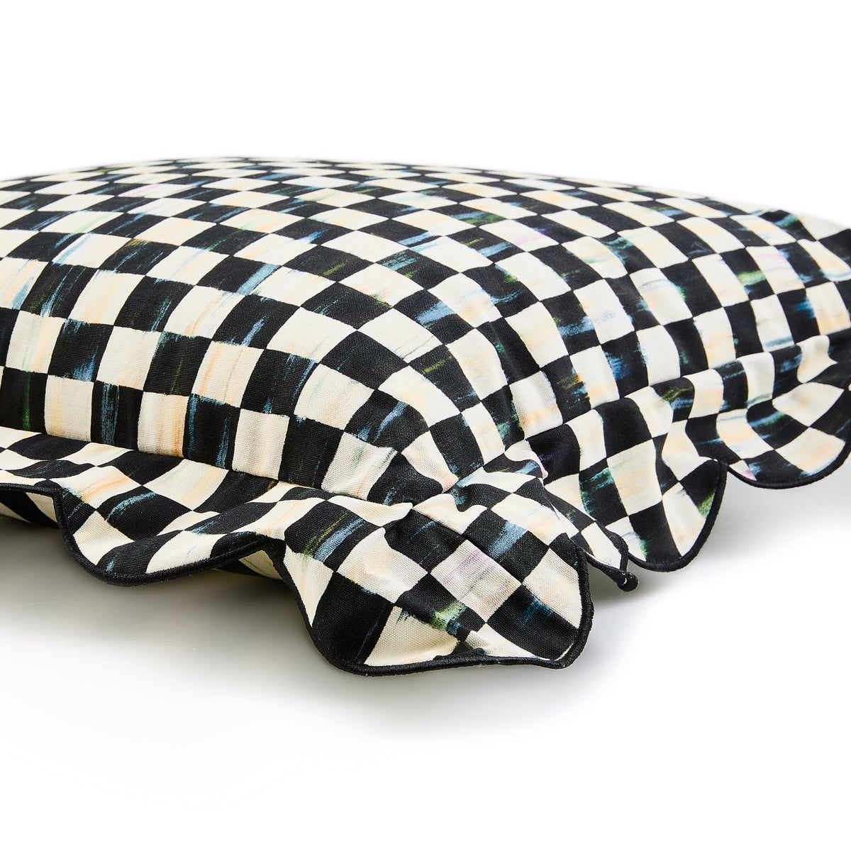 Courtly Check Reversible Scalloped Lumbar Throw Pillow - Image 3